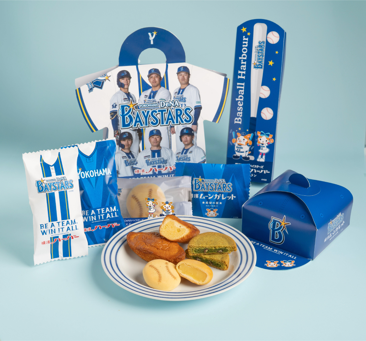 「横浜DeNAベイスターズハーバー2026」「横浜DeNAベイスターズムーンガレット☆たまくす抹茶ラテ」「横浜DeNAベイスターズ ベースボールハーバーモンブラン2026」